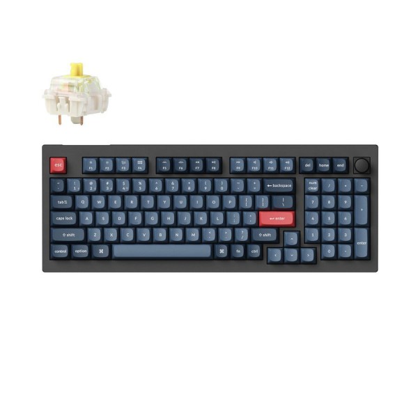 Keychron V5 Max QMK/VIA (V5M-D4) Wireless BT/2,4/Wired Custom Mechanical Keyboard Banana Sw. 96% US