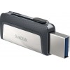 Sandisk Ultra Dual Drive 32GB USB 3.1 Stick με σύνδεση USB-A & USB-C Μαύρο Ασημί