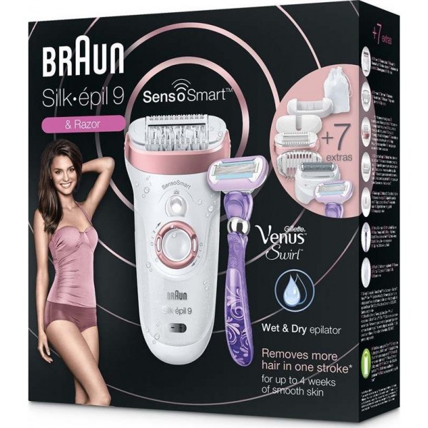 Braun Silk Epil Series 9 Sensosmart Σετ Αποτρίχωσης Epilator για Πρόσωπο, Σώμα & Μπικίνι 9-870