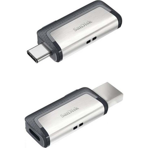 Sandisk Ultra Dual Drive 32GB USB 3.1 Stick με σύνδεση USB-A & USB-C Μαύρο Ασημί