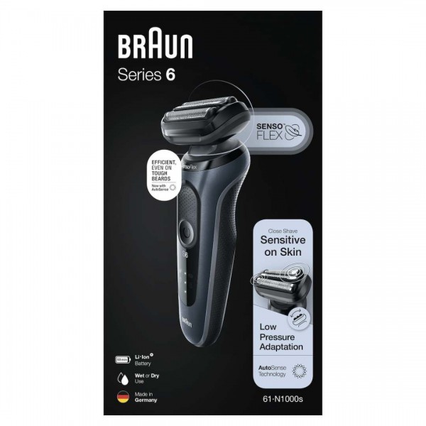 Braun Series 6  Ξυριστική Μηχανή Προσώπου Επαναφορτιζόμενη 61-N1000s