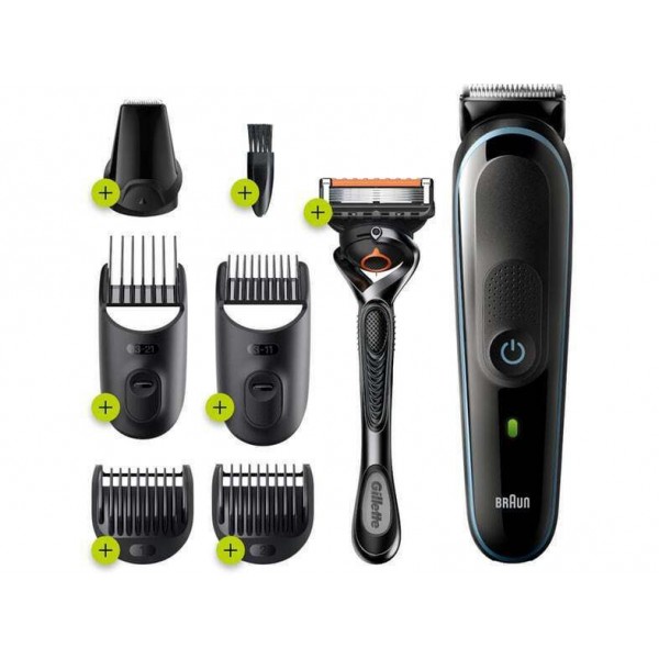 Braun Multi Grooming Kit 7 in 1 Σετ Επαναφορτιζόμενης Κουρευτικής Μηχανής Μπλε MGK5345