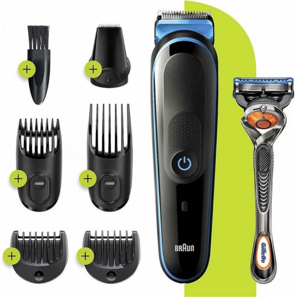 Braun All-In-One Trimmer 3 Επαναφορτιζόμενη Κουρευτική Μηχανή Μαύρο-Μπλε MGK3245