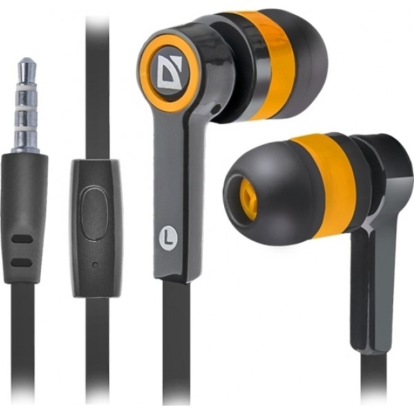 Defender Stereo Flat Handsfree Pulse 420 Jack 3.5mm 1.2m Μαύρο-Πορτοκαλί #63420