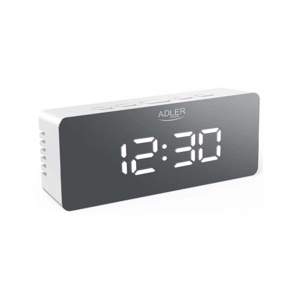 ADLER LED ALARM CLOCK WHITE