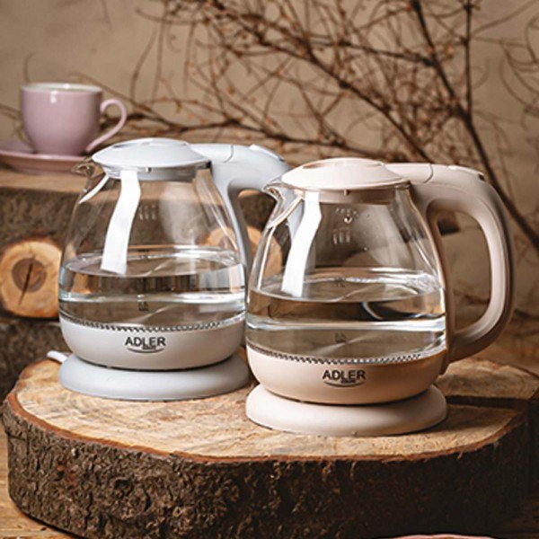 ADLER ELECTRIC GLASS KETTLE 1L GREY