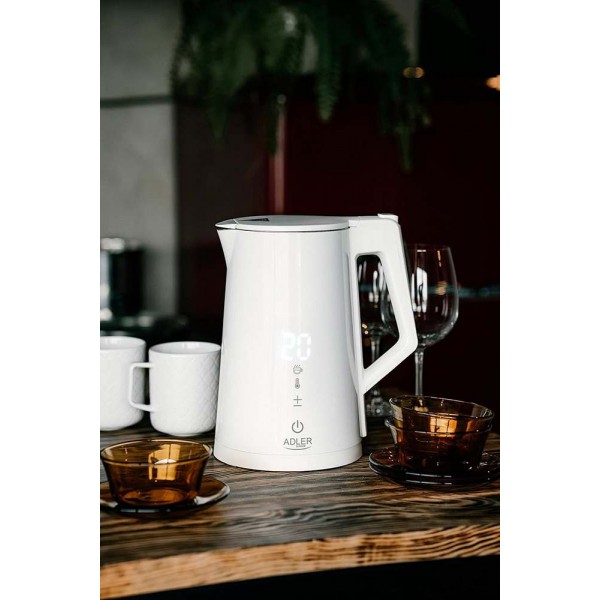 ADLER LED ELECTRIC KETTLE WITH TEMPERATURE CONTROL 1.7L STRIX WHITE