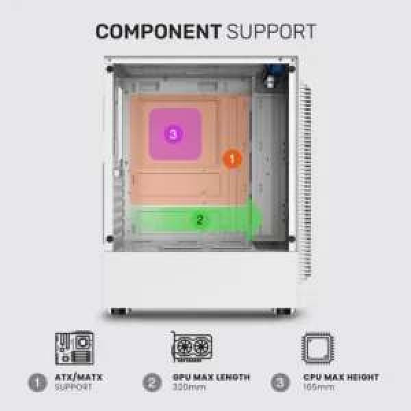 ARMAGGEDDON GAMING PC CASE DUAL CHAMBER WITH 3 ARGB FANS TRITRON 3 BLACK