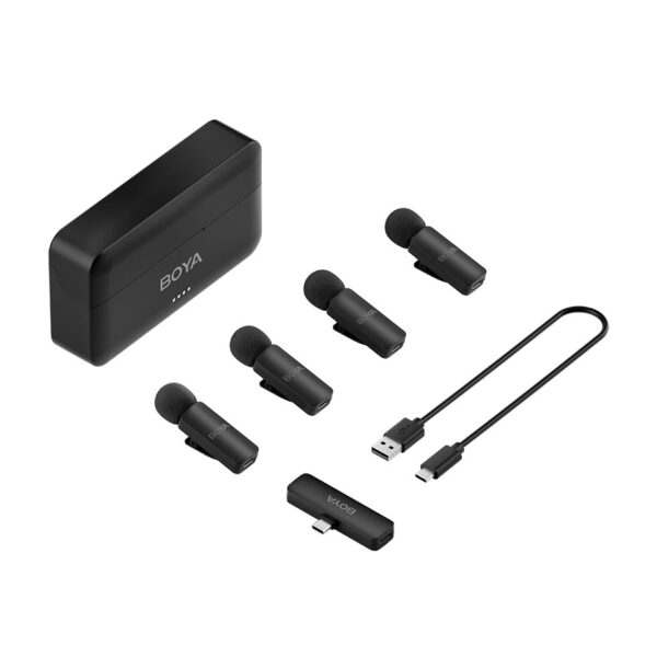 BOYA BY-V4U Wireless 4 person 4-channel mini Lavalier Lightning iPhone 2.4GHz Microphone