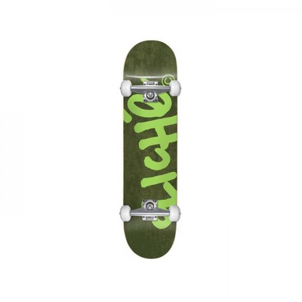 CLICHE Handwritten Yth FP Complete Skateboard 7.375' - Forest Green 