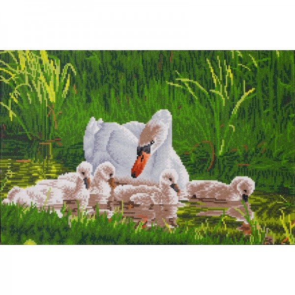 Ψηφιδωτό Diamond Dotz - Mother Swan & Signets DD12.058