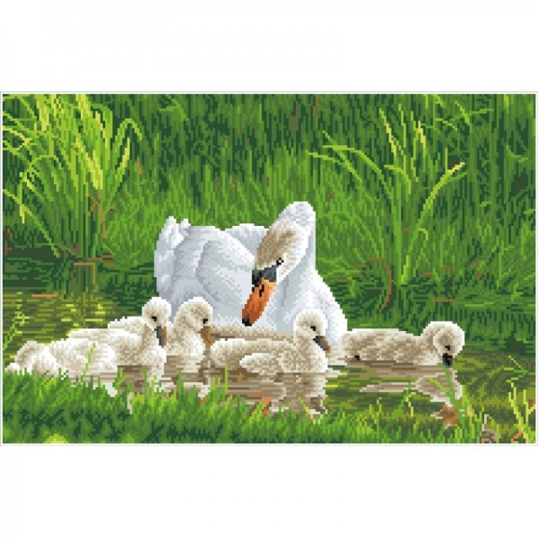 Ψηφιδωτό Diamond Dotz - Mother Swan & Signets DD12.058