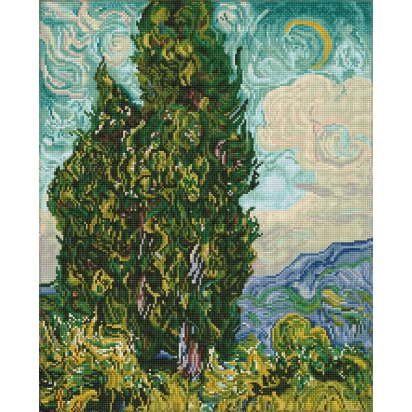 Ψηφιδωτό Diamond Dotz - Cypresses (après Van Gogh) #DD12.074