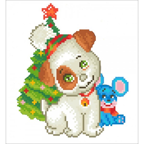 Ψηφιδωτό Diamond Dotz - Christmas Pup & Mouse DD3.012