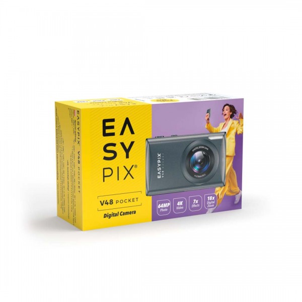 EASYPIX V48 POCKET DIGITAL CAMERA 64MP 18X ZOOM ANTHRAZITE