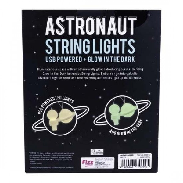 Fizz Διακοσμητικά Φωτάκια Glow in The Dark Astronaut String Lights 100390