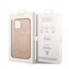 Guess Glitter Flakes Case with Ikonik Patch and Vintage Script Logo Θήκη προστασίας από σιλικόνη – iPhone 14 Plus (Glitter Gold) #GUHCP14MHGGSHD