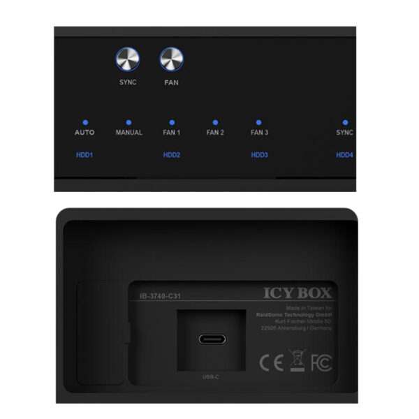 ICY BOX EXTERNAL TYPE-C 3.2 4-BAY JBOD ENCLOSURE FOR 3.5' SATA HDD