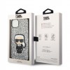 Karl Lagerfeld Glitter Flakes Case with Ikonik Patch and Metal Logo Θήκη προστασίας από σιλικόνη – iPhone 14 Plus (Glitter Silver) #KLHCP14MGFKPG