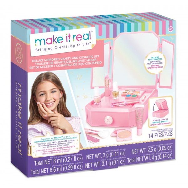 Make It Real: Deluxe Mirrored Vanity and Cosmetic Set #2531