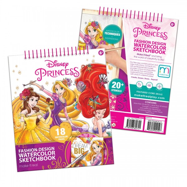 Make it Real - Disney Princess Fashion Design Deluxe Set Watercolor 4252