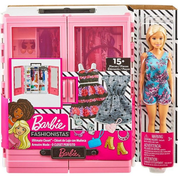 Mattel Barbie Fashionistas - Νέα Ντουλάπα Της Barbie Με Κούκλα #GBK12