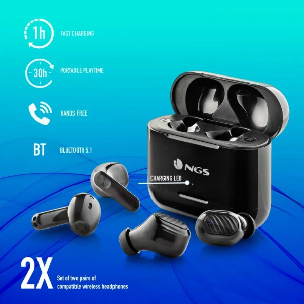 NGS Artica Duo Black In-Ear Bluetooth 5.1 #ARTICADUOBLACK