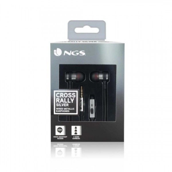 NGS Cross Rally Silver In-Ear Earphones #CROSSRALLYSILVER