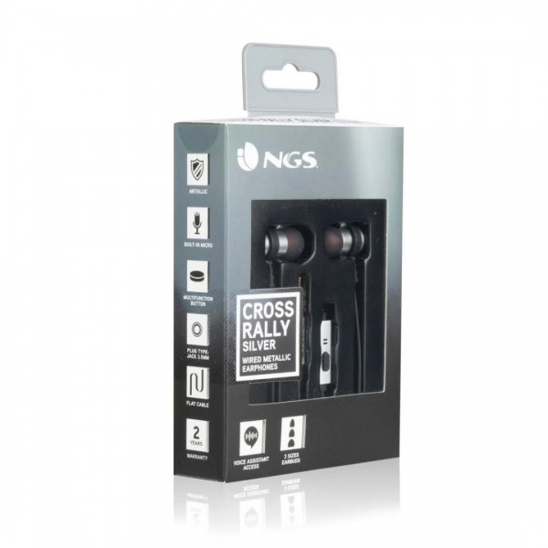 NGS Cross Rally Silver In-Ear Earphones #CROSSRALLYSILVER