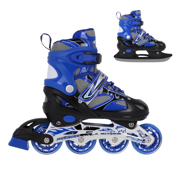 Nils Extreme Αυξ. Πατίνια Roller NH18366 Σετ 2 σε 1 In-Line/Hockey Ice Skates Μπλε 