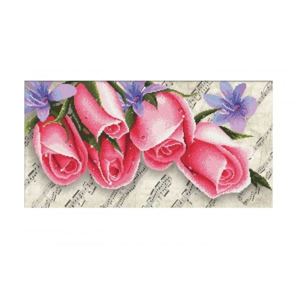 Kit Κεντήματος NeedleArt - Pink Roses & Music 650.01