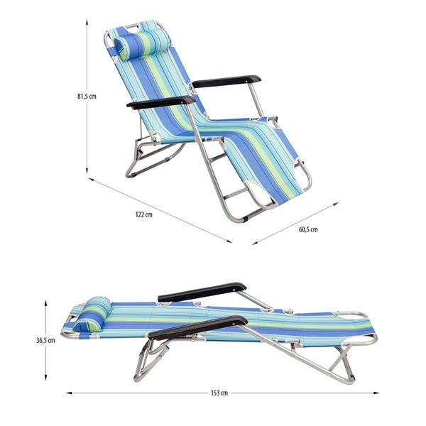 Ξαπλώστρα - Πολυθρόνα NC3024 Μπλε SUN LOUNGER NILS CAMP