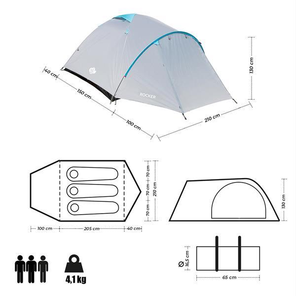 Σκηνή Camping 3 Ατόμων NC6013 ROCKER