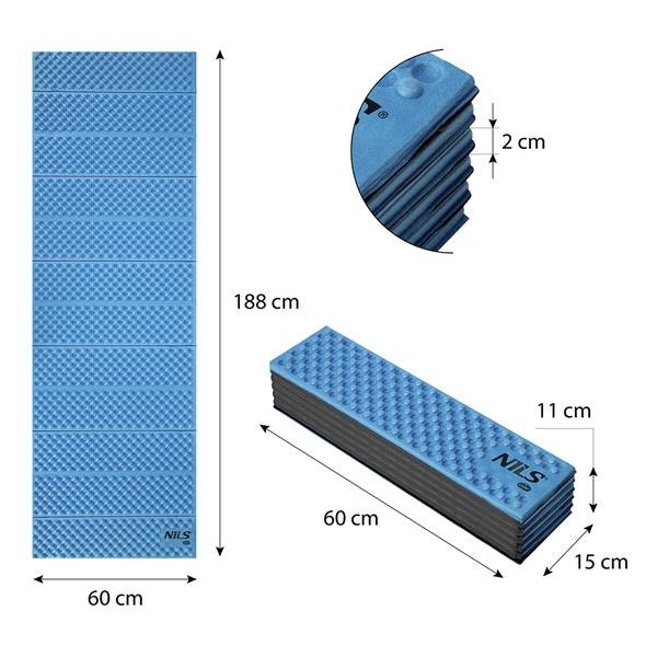 Πτυσσόμενο στρώμα κάμπινγκ Nils Camp NC1768 Μπλε #15-05-401