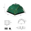 Σκηνή Camping 3 Ατόμων NC7819 Πράσινη TENT SHADOW