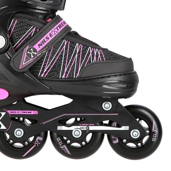 Nils Extreme Αυξ. Πατίνια Roller NH11912 A 2σε1 In-Line Skates/HokeyIce Skates Μαύρο/Ροζ