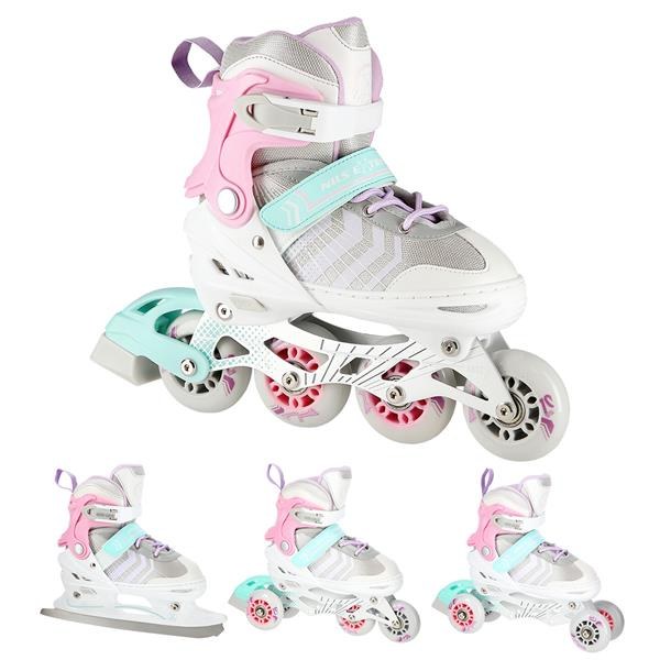 Nils Extreme Αυξ. Πατίνια Roller NH18192 A 4σε1 In-Line Skates/HokeyIce Skates Ροζ 