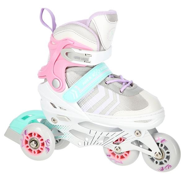 Nils Extreme Αυξ. Πατίνια Roller NH18192 A 4σε1 In-Line Skates/HokeyIce Skates Ροζ 