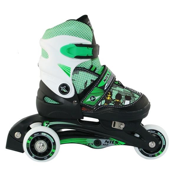 Nils Extreme Αυξ. Πατίνια Roller NJ9128 2 σε 1 In-Line Skates/Hockey Πράσινο