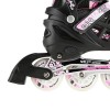 Nils Extreme Αυξ. Πατίνια Roller NH10905 Σετ 4 σε 1 In-Line Skates Μαύρο/Ροζ LED