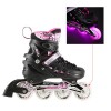 Nils Extreme Αυξ. Πατίνια Roller NH10905 Σετ 4 σε 1 In-Line Skates Μαύρο/Ροζ LED