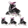 Nils Extreme Αυξ. Πατίνια Roller NH10905 Σετ 4 σε 1 In-Line Skates Μαύρο/Ροζ LED