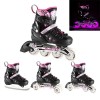 Nils Extreme Αυξ. Πατίνια Roller NH10905 Σετ 4 σε 1 In-Line Skates Μαύρο/Ροζ LED