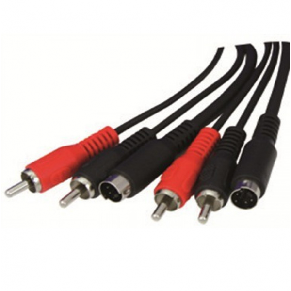 TrustWire AV Cable S-Video/2x RCA male - S-Video/2x RCA male 1.5m #52011979