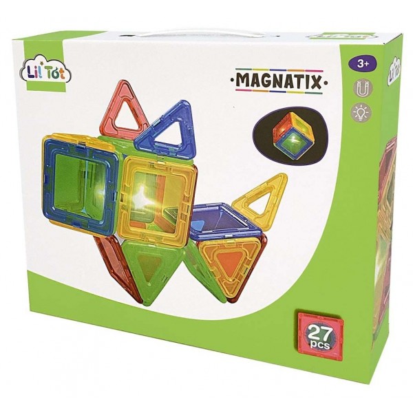 Magnatix - Magnetic Tiles with light 27 pcs #90159