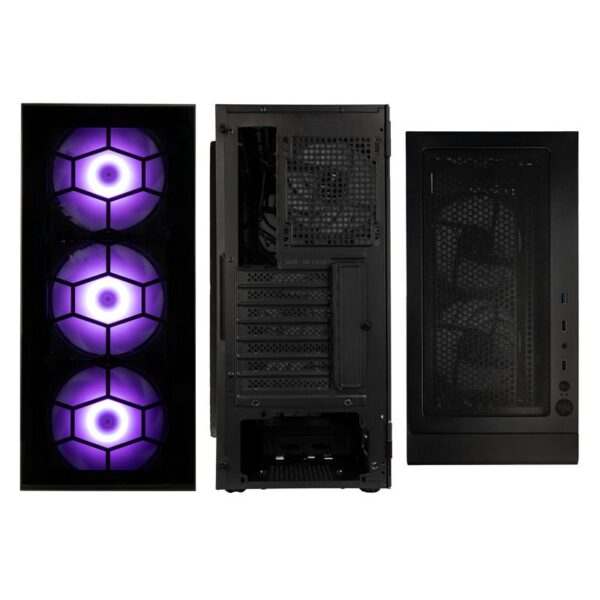 Kolink Observatory HF Plus Glass ARGB PWM Midi Tower Case - Black (with 6x120mm ARGB PWM Fans)