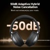 QCY H3 PRO Headset Purple Hi-Res Audio V5.4 Bluetooth ANC Call Noise Cancelling Headphones 40mm driv