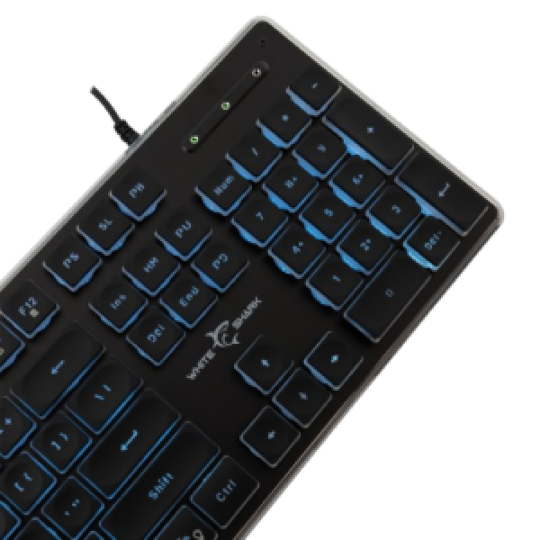 WHITE SHARK LED KEYBOARD GK-003141 TACHI US LAYOUT BLACK