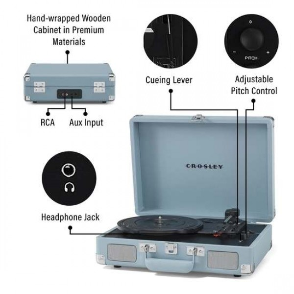 Crosley Πικάπ Βαλιτσάκι Cruiser Plus Tourmaline CR8005F-TN4