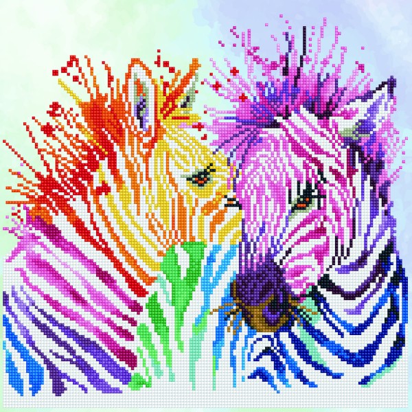 Ψηφιδωτό Diamond Dotz - Rainbow Zebras DD8.005